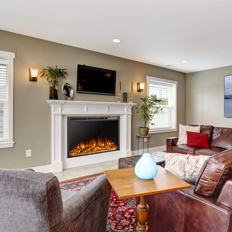 37 Built-in Electric Fireplace, Adjustable Flame, Touch Screen, Remote -  Walmart.com