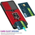 thumbnail image 5 of Design for iPhone 14 Plus Phone Case with Screen Protector Card Holder Stand Kickstand Heavy Duty Slim Shockproof Hybrid Rugged Drop Protective Cover for iPhone14plus Women 6.7 inch Red, 5 of 16