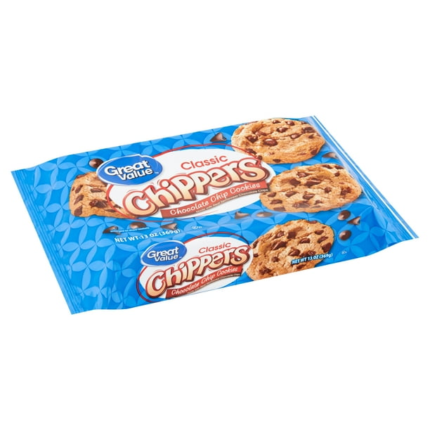 Great Value Classic Chippers Chocolate Chip Cookies, 13 oz Walmart