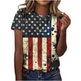 thumbnail image 2 of UVEASISHA Womens Short Sleeve Patriotic Independence Day TShirts Novelty Print T-Shirt Loose Casual Parade Outfits Multicolor L, 2 of 5