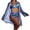 A-Dark Blue, variant on Wyobmus Women's 3 Piece Swimsuit Sets Hawaiian Outfits Bikini Sets Summer Beach Floral Cover Ups Swimwear Shorts Set,Containing Chest Pad A-Blue