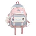 thumbnail image 4 of Nueva mochila de estudiante, mochila de estilo universitario de color de contraste de moda, bolsa de decoración de insignia linda, 4 of 4