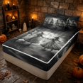 thumbnail image 3 of Erosebridal Halloween Dancing Witches Zipper Full Size Comforter Sets with Fitted Sheet and 2 Pillowcases, Spooky Moonlit Jungle Zipper Bedding Set for Boys Girls, Black Gray, Black Reversible, 3 of 7