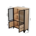thumbnail image 3 of Storage Cabinet With 4 Iron Doors,Black Metal Handle,Sideboard With Adjustable Shelf,Black Sturdy Metal Frame and Metal Legs,Easy Assemble,For Living Room,Kitchen,Black+Natural, 3 of 10