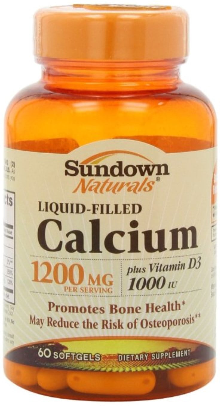 Sundown Calcium 1200 Plus D Liquid Filled Softgels 60 ea (Pack of 6