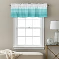 thumbnail image 3 of Aqua White Ombre Kitchen Curtain Valances for Windows Farmhouse Short Curtains, Chic Modern Funny Abstract Striped Art Rod Pocket Valance Curtain for Bedroom Cafe Living Room 54"x18", 3 of 8