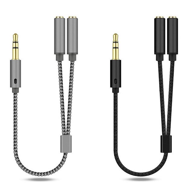 Gwong Electrónica 3,5 mm 1 macho a 2 puertos hembra Auriculares Micrófono Cable de audio Splitter