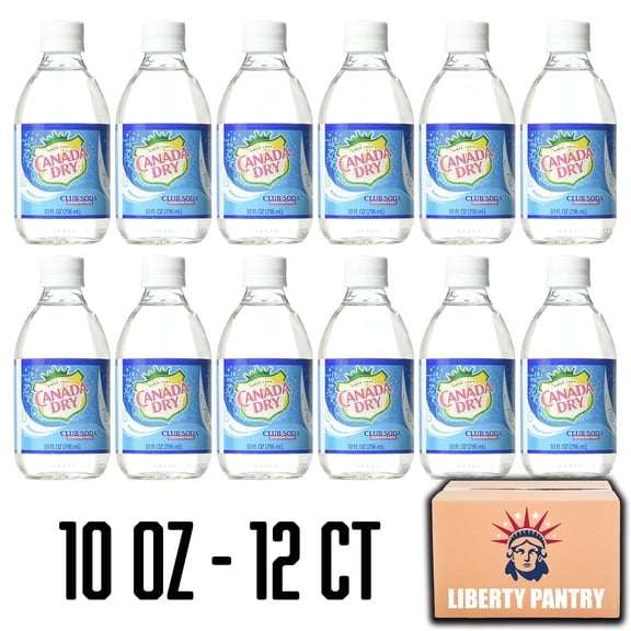 Canada Dry Club Soda, 12 Pack, 10 fl oz Plastic Bottle