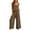 Brown, variant on UVEASISHA Cotton Linen Set for Women Boho Summer Beach Outfits 2 Piece Sleeveless Cropped Tank Tops and High Waist Wide Leg Pant Sets Green M