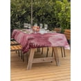 thumbnail image 3 of Outdoor Tablecloth with Umbrella Hole for Patio/Picnic/Party/Camping, Pink Mountain Waterproof Table Cloth Rectangle Table Cover Washable, Misty Forest Nature Woodland Pine Tree Landscape (54"x 80"), 3 of 8