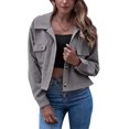 thumbnail image 1 of Gihuo - Chaqueta de pana recortada con botones para mujer Adepaton HMFJ303-10, 1 of 1