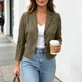 thumbnail image 3 of Antinious Women Business Casual Work Jacket V-Neck Collared Long Sleeve Button Chest Pocket British Style Blazer Suits, 3 of 5