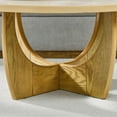 thumbnail image 2 of 36" Round Oak Coffee Table - Mid Century Modern for Home Spaces, 2 of 8