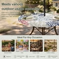 thumbnail image 6 of Round Outdoor Tablecloth with Umbrella Hole and Zipper, Navy Blue Coastal Tablecloth with Elastic Waterproof, Grey Red Beige Coral Starfish Nautical Patio Table Covers for 31" - 35" Pool Tables, 6 of 9