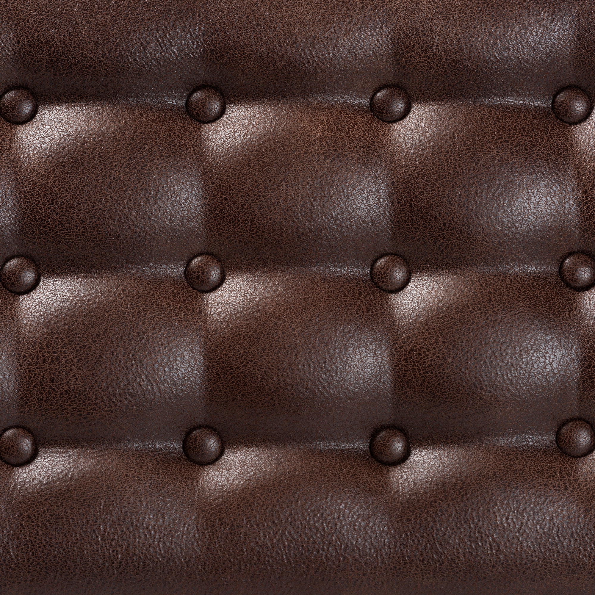Baxton Studio Walsh Upholstered Bench, Dark Brown and Walnut Brown