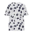 thumbnail image 3 of Fiudx Ofertas Del Día Camiseta Informal con Estampado de Letras para Mujer, Top de Manga Corta con Cuello Redondo y Hombros Caídos, 3 of 3