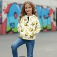 thumbnail image 3 of Xixirimido Bee Daisy Honeycomb Printed Girls Half Zip Sweatshirt Long Sleeve Pullover Crop Tops Kids Lightweight Hoodie Fashion Winter Clothes Size 7-8, 3 of 7