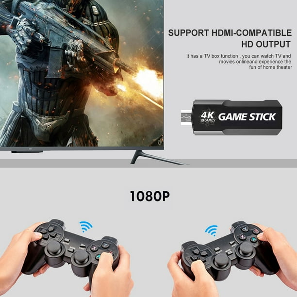 Consola Retro TV Stick HDMI Con 40000+ Juegos - 128GB, 4K, 2 Mandos Inalámbricos, Garantía 5 Años
