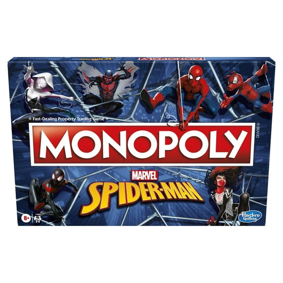 Monopoly: Marvel Spider-Man Edition Board Game for Kids and Family Ages 8 and Up, 2-6 Players