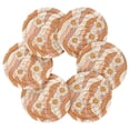 thumbnail image 2 of Haosy Set of 6 Drink Woven Coaster with Holder Heat Resistant Non-Slip Bar Coasters 4 Inches Orange and White Striped Daisy, 2 of 7