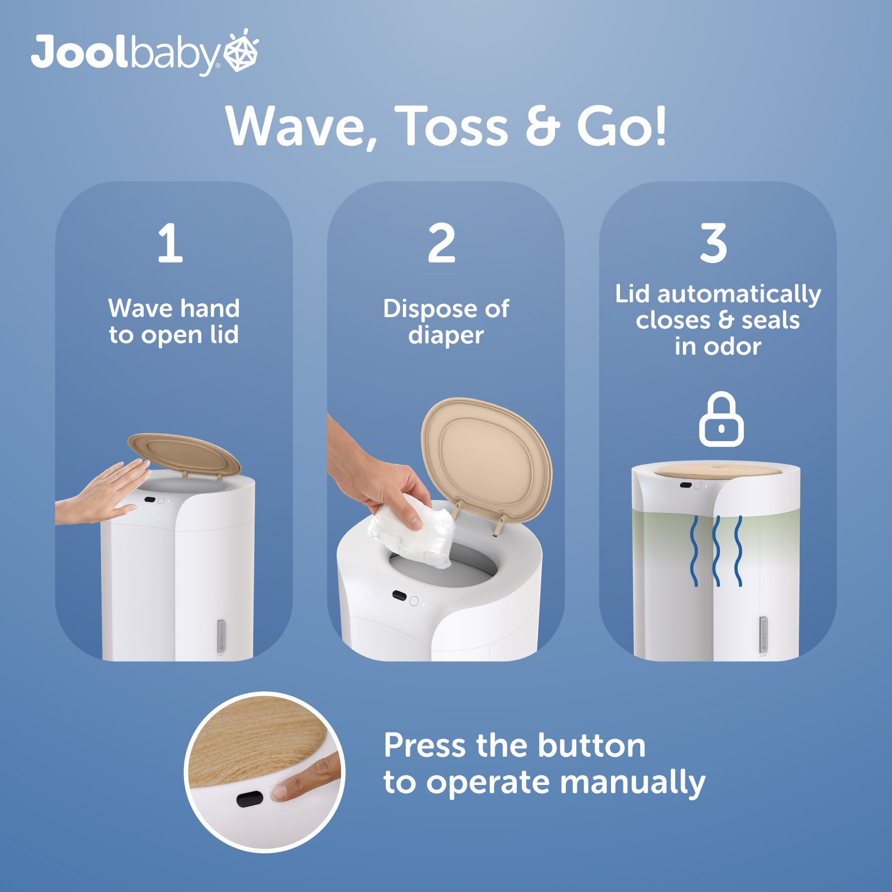 Jool Baby SmartWave Plus Motion-Sensing Diaper Pail photo 2