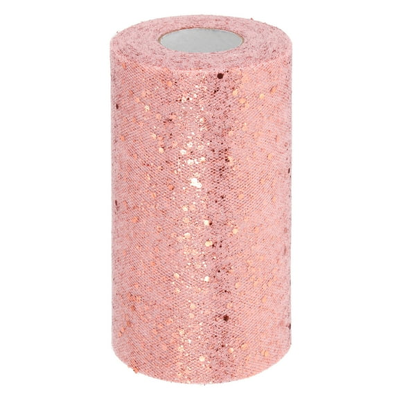 Uxcell 6 Inch by 50 Yards Tulle Fabric Rolls for DIY Tutu Skirts Crafts Wedding Party, Rose Gold