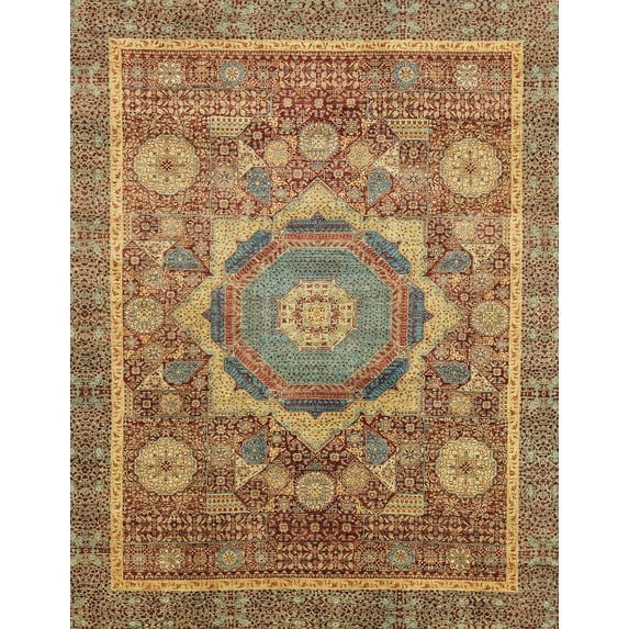Ahgly Company Indoor Rectangle Abstract Metallic Gold Abstract Area Rugs, 4' x 6'