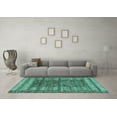 thumbnail image 3 of Ahgly Company Indoor Square Abstract Turquoise Blue Modern Area Rugs, 5' Square, 3 of 4