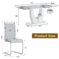thumbnail image 4 of JUFU Dining Room Table Set for 8, 71'' Pandora White Faux Marble Dining Room Table and Chairs, Dining Tables for 8 with PU Upholstered Chairs, Modern Dining Table for 8 for Dining Room and Kitchen, 4 of 10