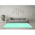thumbnail image 3 of Ahgly Company Indoor Square Solid Turquoise Blue Modern Area Rugs, 5' Square, 3 of 4