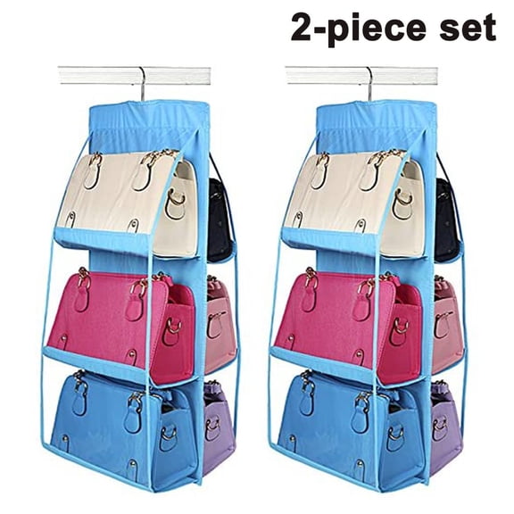Closet Storage Solution Hanging Purse Organizer with 6 Large Pockets
