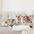 thumbnail image 4 of Ambesonne Rustic Throw Pillow Cover 2 Pack, Warm Tone Botanical Design, 16", Red Blue Grey and Eggshell, 4 of 7
