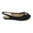 thumbnail image 4 of Victoria K Women's Bow With Gold Buckle Ballerina Flats, 4 of 5
