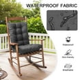 thumbnail image 4 of SHANNA Waterproof Rocking Chair Cushion Set, Premium Tufted Pads Non-skid Cushion Back and Seat Bottom for Porch Rocker Outdoor Indoor Office Dining Chairs, Dark Gray, 4 of 9