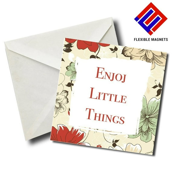Enjoy Little Things Inspirational Quote Magnet for refrigerator. Great Gift! By Flexible Magnets