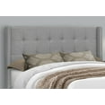 thumbnail image 2 of Monarch Specialties Bed, Queen Size, Platform, Bedroom, Frame, Upholstered, Linen Look, Metal Legs, Grey, Chrome, Transitional, 2 of 3