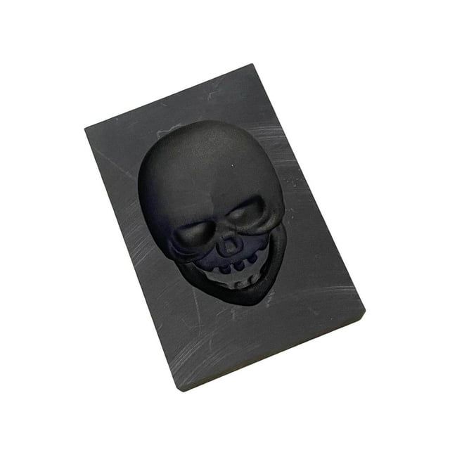 Moule à Lingot en Graphite 3D pour Fabrication de Bijoux en Forme de Crâne, Moule à Creuset pour Bijoux en Forme de Crâne, Fonte de Bijoux en Étain, Fonte de Bijoux, Moulage pour Fusion, Moulage, Affinage