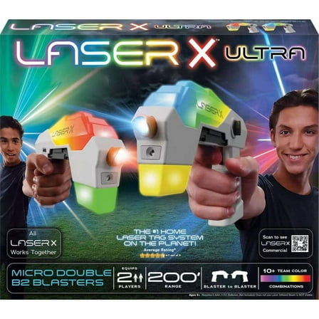 Laser X Ultra Micro Double B2 Blasters - Laser Tag 10 Team Colors - New in Box!