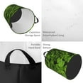 thumbnail image 2 of Easygdp Tiny Green Fern Leaves Large Dirty Clothes Hamper, Lightweight Storage Basket, Household Laundry Bag with Handle-Small, 2 of 6