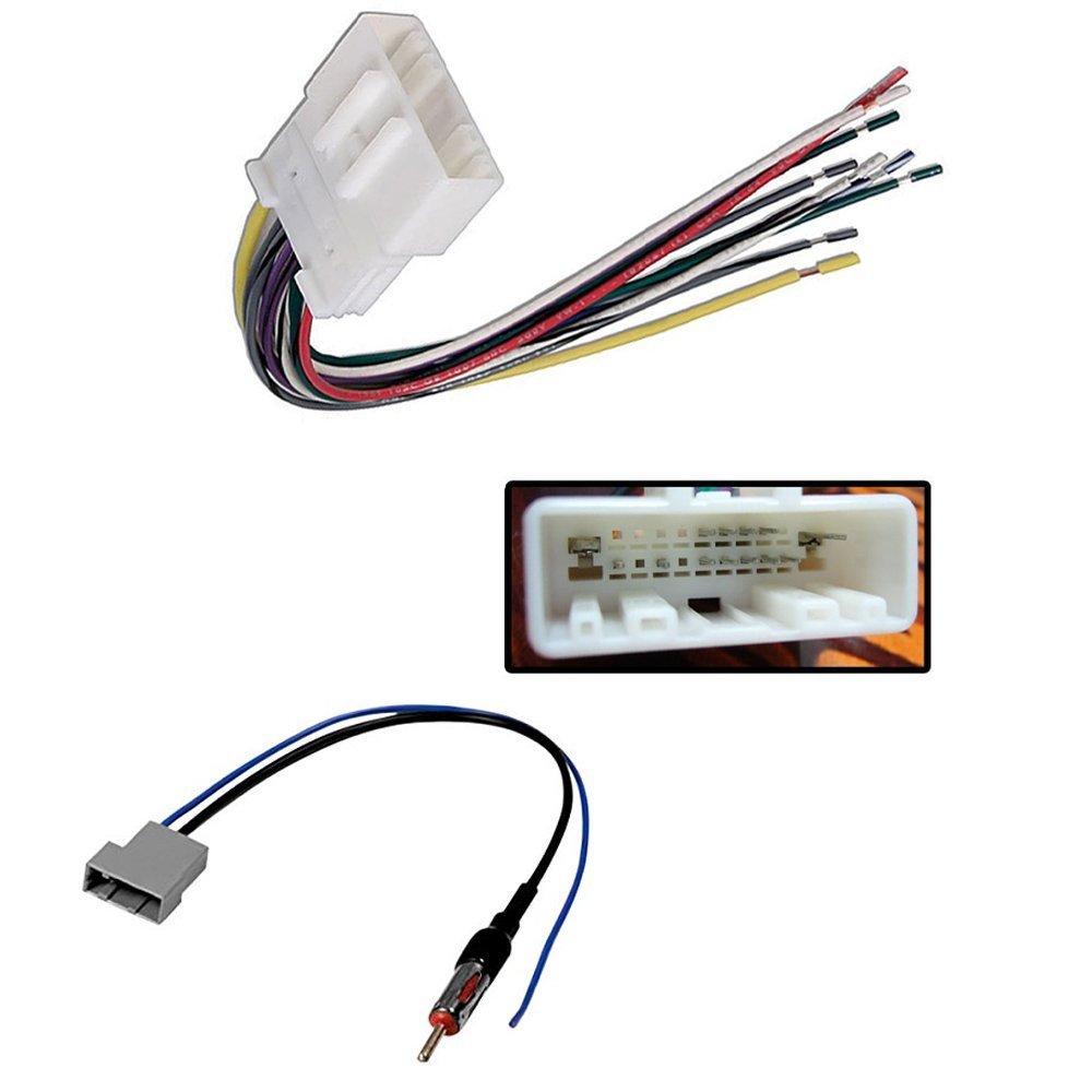 Nissan Car Stereo Wiring Harness + Radio Antenna Adapter 370Z / Altima