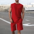 thumbnail image 2 of Afdoent Mens 2 Piece Sets Summer Knit Sleeveless Vest And Shorts Sports Casual Thin Top Solid Color Vest Two Piece Set Beach Vacation Outfits, 2 of 5