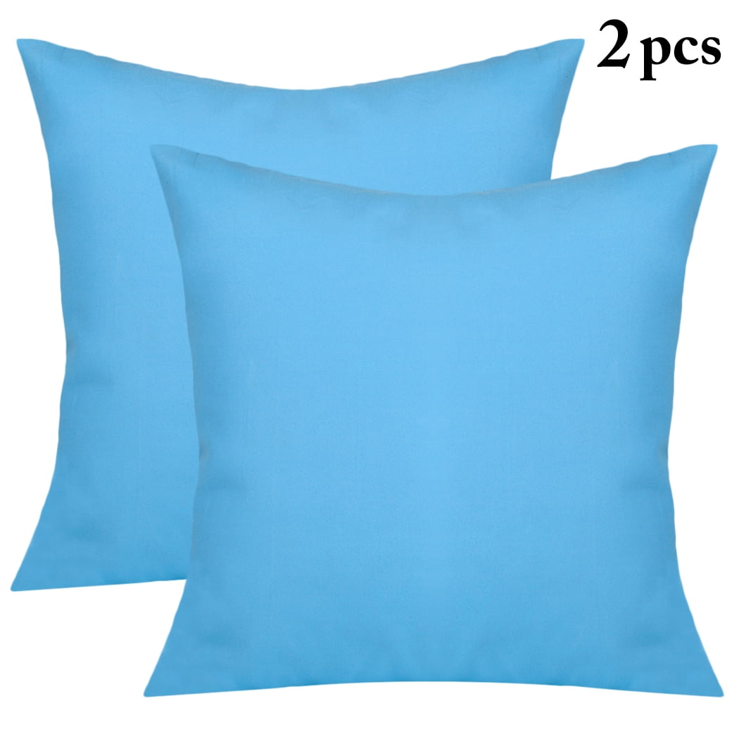 2Pieces Decorative Solid Color Throw Pillow Simple Square Covers