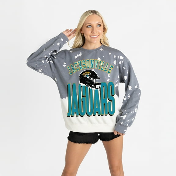 Women's Gameday Couture Gray Jacksonville Jaguars Arch Rivals Faded Wash Sweatshirt