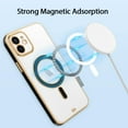 thumbnail image 3 of for iPhone 12 Case Plating Magnetic Crystal [ Support for Magsafe ] Luxury Case Camera Protector Shockproof Protective Anti-Skid Edge Cover Screen Protector Cover Phone Case -Black, 3 of 11