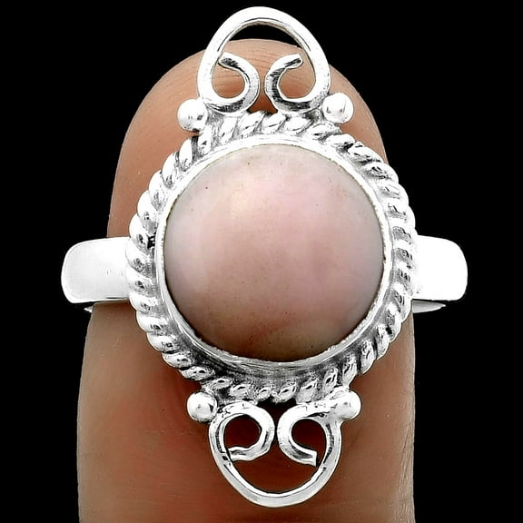 Natural Pink Opal - Australia 925 Sterling Silver Ring s.8.5 Jewelry R-1500 SDR174621