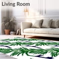 thumbnail image 2 of ODIKA 5'x7' Machine Washable Non-Slip Area Rug, Ocean Breeze Palm Frond with Scattered Starfish and Nautical Stripes High Traffic Rug, Green, 713935, 2 of 7