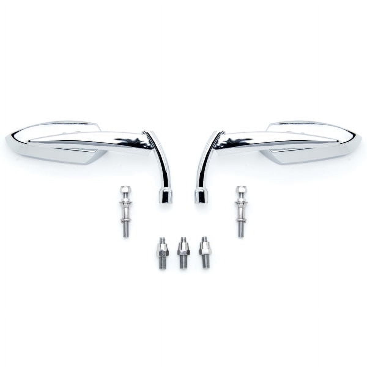 Krator Grim Reaper Chrome Motorcycle Mirrors - Universal Fit With Adapters
