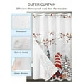thumbnail image 2 of No Hook Shower Curtain with Snap in Liner,Merry Xmas Gray Dwarfs Elk Bird Waterproof Bath Curtain Double Layers with See Through Top Window, Pine Tree Berry Snowflake Hotel Shower Curtains 72x72in, 2 of 9