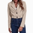 thumbnail image 3 of Vedolay Women Coat Business Casual Long Blazers Work Open Front Cardigan Coats Khaki,L, 3 of 5