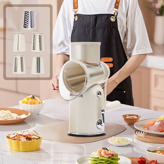 Preservea 5 In 1 Rotary Grater Cheese Shredder Hand Crank Graters For Kitchen Tools With Interchangeable Blades